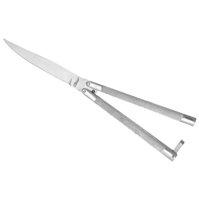 Couteau papillon balisong argenté 24cm Leopard