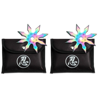 Lot de 2 étoiles shurikens Ninja lancer 8 pics