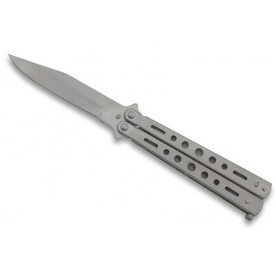 Couteau papillon balisong 22cm gris de rue