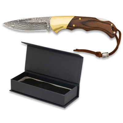 Coffret couteau 17,5cm avec lame Damas