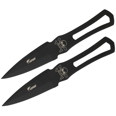 Lot 2 couteaux de lancer Léopard 18,5cm acier