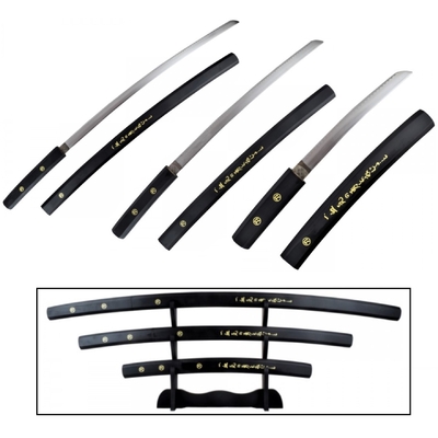 Lot 3 katanas sabre japonais + socle Katana