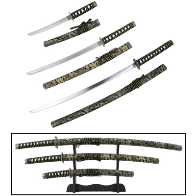 Lot 3 katanas design sabre japonais + socle Katana2