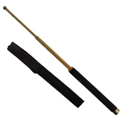 Matraque télescopique en acier doré 62,5cm résistante