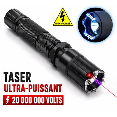 Taser ultra-puissant 20 000 000 volts avec laser intégré et électrodes électriques