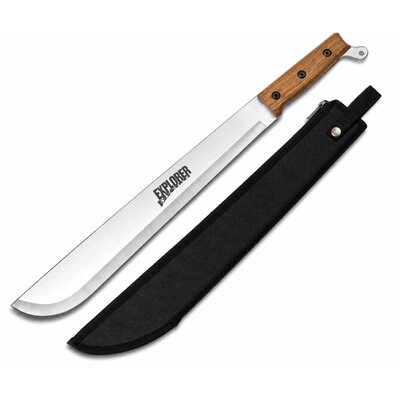Machette Exploreur full tang 55 cm Albainox avec étui nylon, grande lame en acier inoxydable et manche en bois pour outdoor et bushcraft