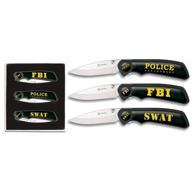 Coffret 3 couteaux SWAT police FBI - couteau