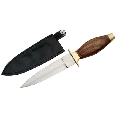 Couteau de botte bois et laiton - dague
