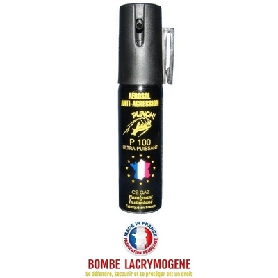 Bombe lacrymogène 25ml GAZ - aérosol spray lacrymo