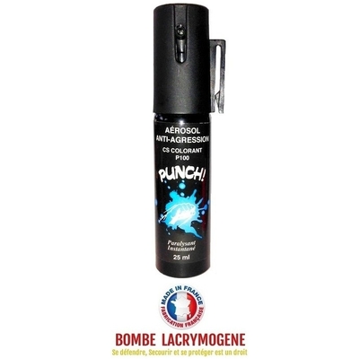 Bombe lacrymogène 25ml GEL COLORANT - aérosol lacrymo