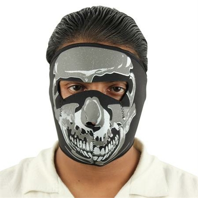 Masque en néoprène, design Squelette - biker, moto, airsoft