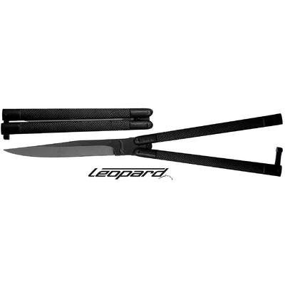 Couteau papillon balisong noir 24cm - Léopard