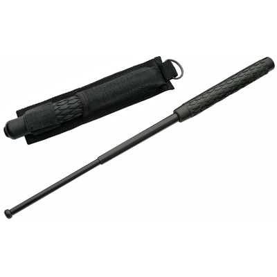 Matraque telescopique noire 52cm - baton impact métal