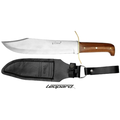 Grand poignard Léopard bowie 38cm couteau - Bois et laiton.