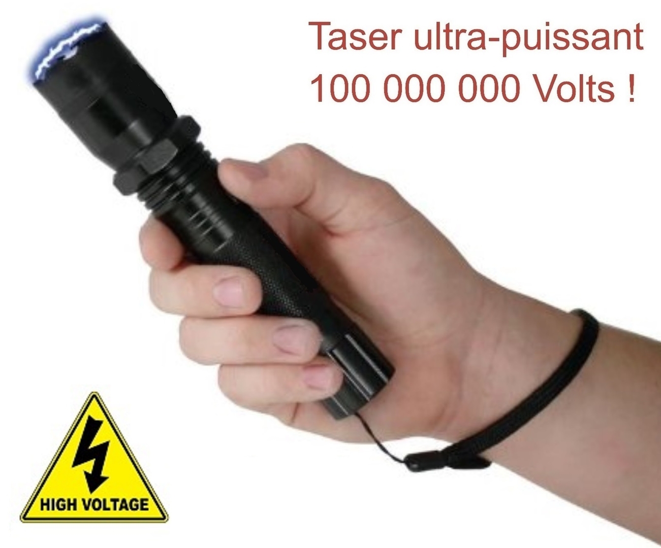 Shocker électrique Rouge à lèvre 2 millions de volts avec lampe led  (1202-noir) - AUTO DÉFENSE/Taser Shocker - tazer