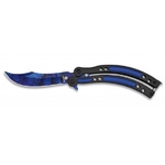 Couteau papillon balisong 23cm design bleu - ALBAINOX.