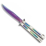 Couteau papillon balisong 21,5cm Rainbow - ALBAINOX.