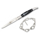 Coffret couteau pliant ALBAINOX + bracelet design menotte.