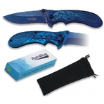 Couteau pliant 18cm bleu nuit + pochette - ALBAINOX