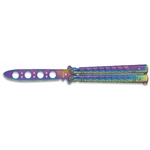 Couteau papillon balisong 21,5cm multicolore entrainement.