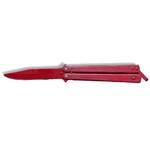 Couteau papillon balisong 22cm rouge de rue.