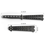 Couteau papillon balisong 22,4cm noir entraînement.