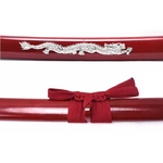 Katana tranchant 94,5cm rouge design dragon..