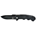Couteau tactique pliant 20cm noir de poche.