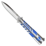 Balisong couteau papillon 22cm bleu acier