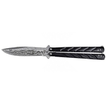 Couteau papillon damas noir
