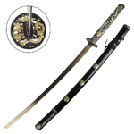 Katana dragon design 95cm gold lame en acier