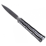 Couteau papillon balisong 24cm gris métal SCH