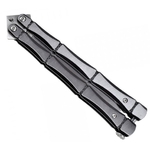 Couteau papillon balisong 24cm gris métal