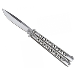 Couteau papillon design balisong 24cm gris acier