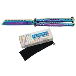 Couteau papillon balisong 23cm titane rainbow