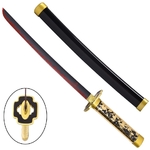 Petit Katana Wakizashi 43cm doré + socle bois