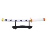 Petit Katana Wakizashi 42,5cm blanc socle bois
