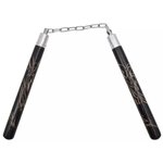 Nunchaku design gravé Dragon en bois