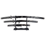 Lot 3 katanas dragon + socle - Katana sabre japonais