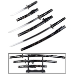 Lot 3 katanas dragon + socle - Katana sabre japonais.