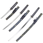 Lot 3 katanas sabre japonais + socle Katana bleu