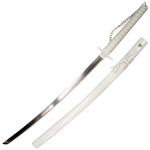 Katana sabre japonais blanc 94,5cm fourreau bois