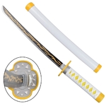 Katana Wakizashi 42,5cm compact blanc + socle bois