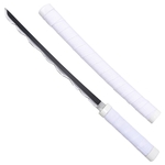 Katana compact blanc Ninja 42,5cm + socle bois