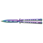 Couteau papillon balisong acier inox rainbow