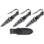 Lot 3 couteaux de lancer 20,5cm acier noir SCH