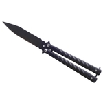 Couteau papillon balisong 22cm noir acier inox