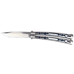 Couteau papillon balisong reflet bleu