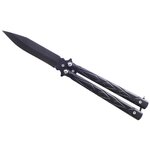 Balisong Couteau papillon 21,5cm noir acier tricks