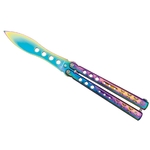 Couteau papillon balisong 23,5cm rainbow entraînement